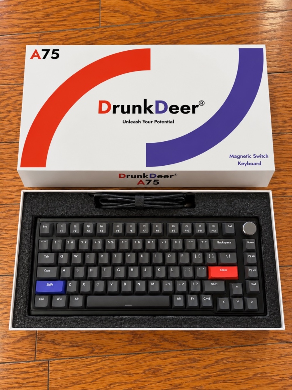 DrunkDeer A75 Magnetic Switch Gaming Keyboard Black 75% NEW Open Box